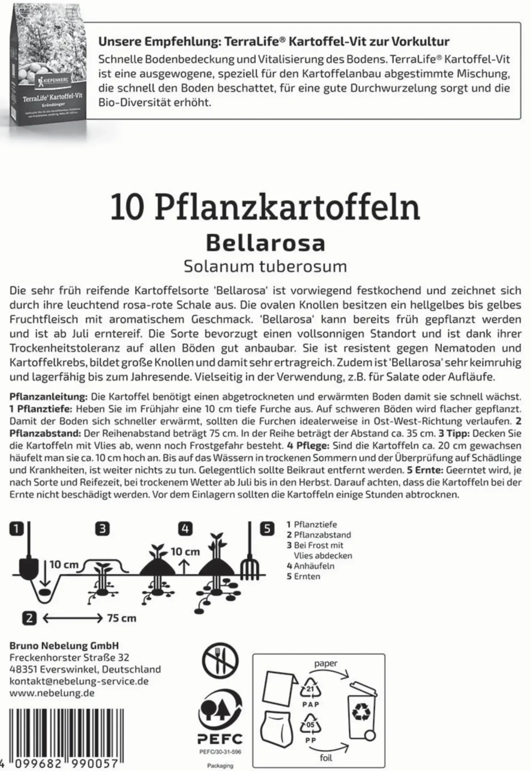 Kiepenkerl Pflanzkartoffel Bellarosa 10 Stück