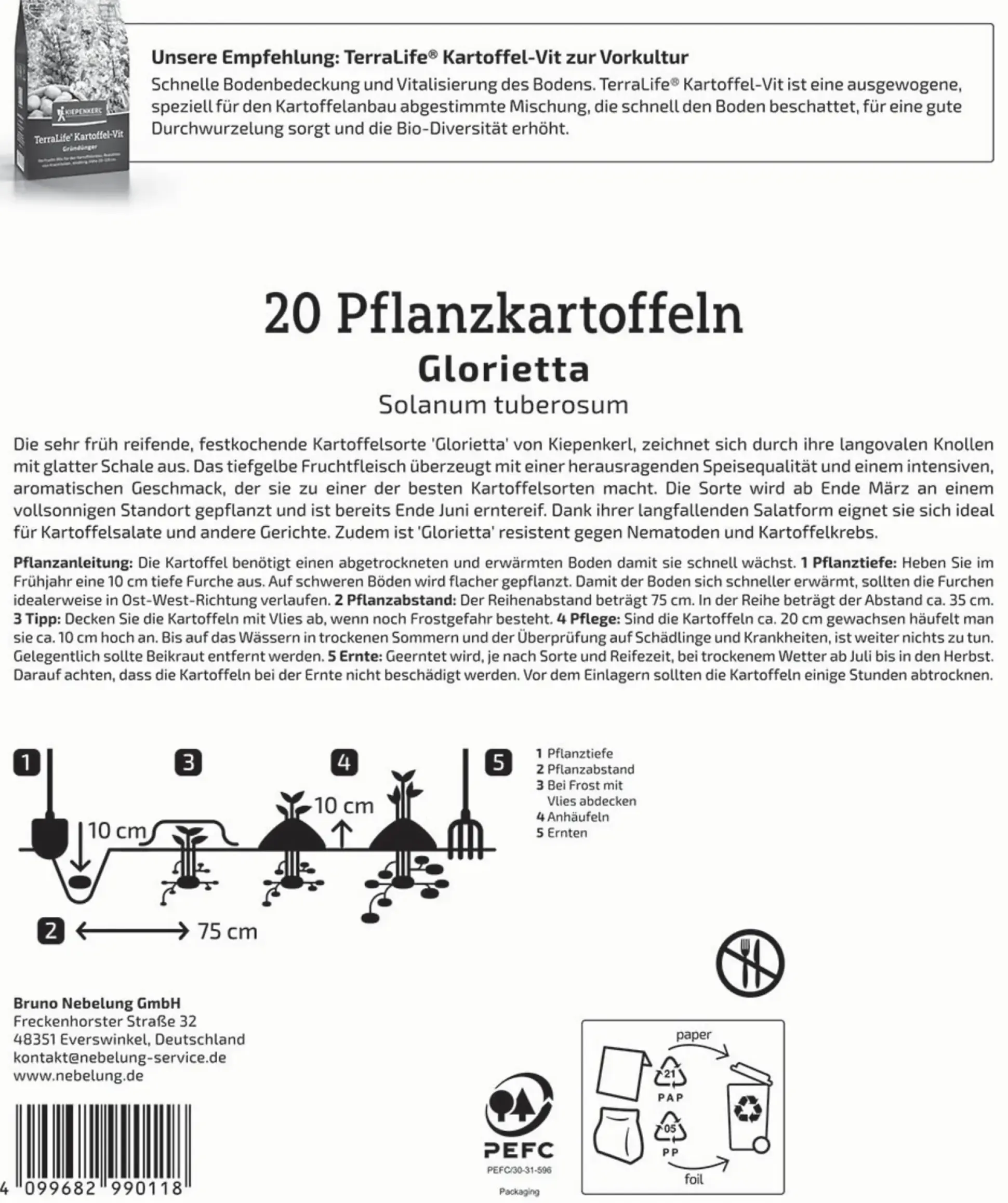 Kiepenkerl Pflanzkartoffel Glorietta 20 Stück