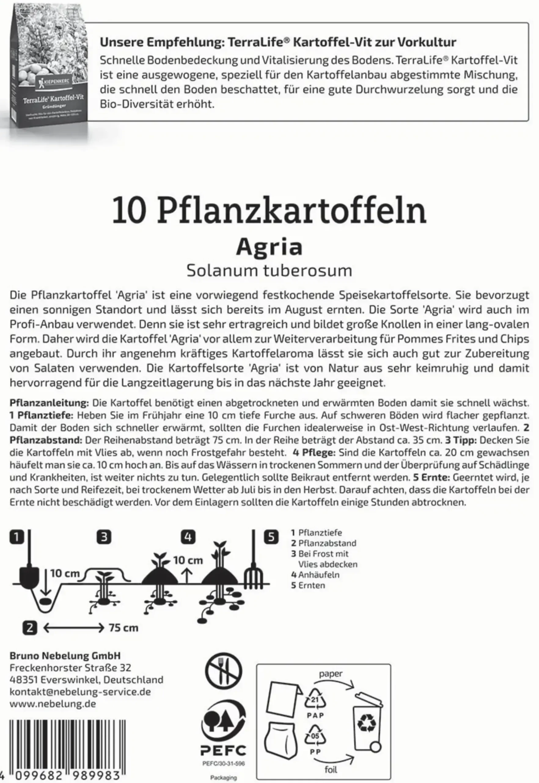 Kiepenkerl Pflanzkartoffel Agria 10 Stück