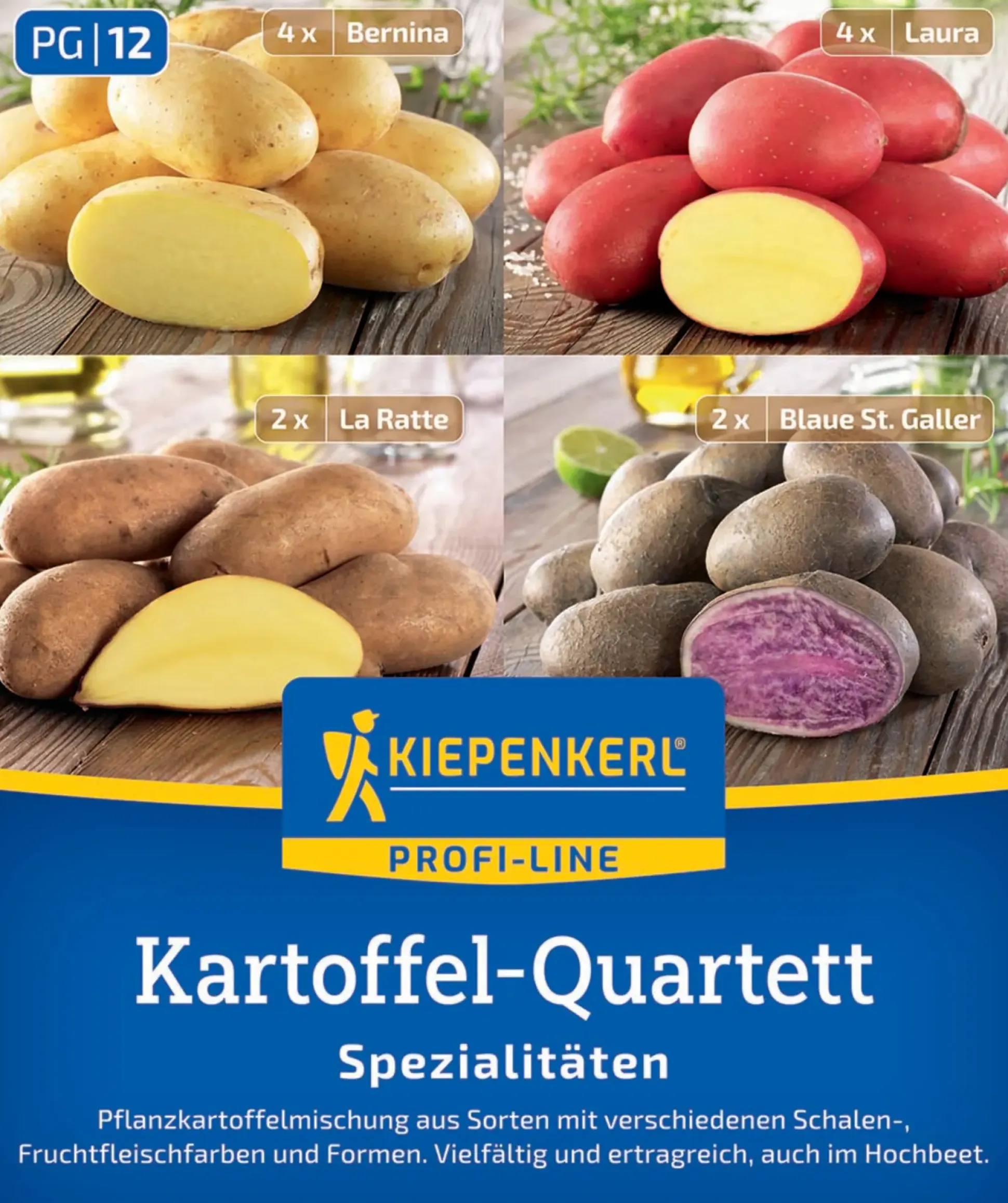 Kiepenkerl Pflanzkartoffel Quartett Mischungstüte Spezialitäten 12 Stück