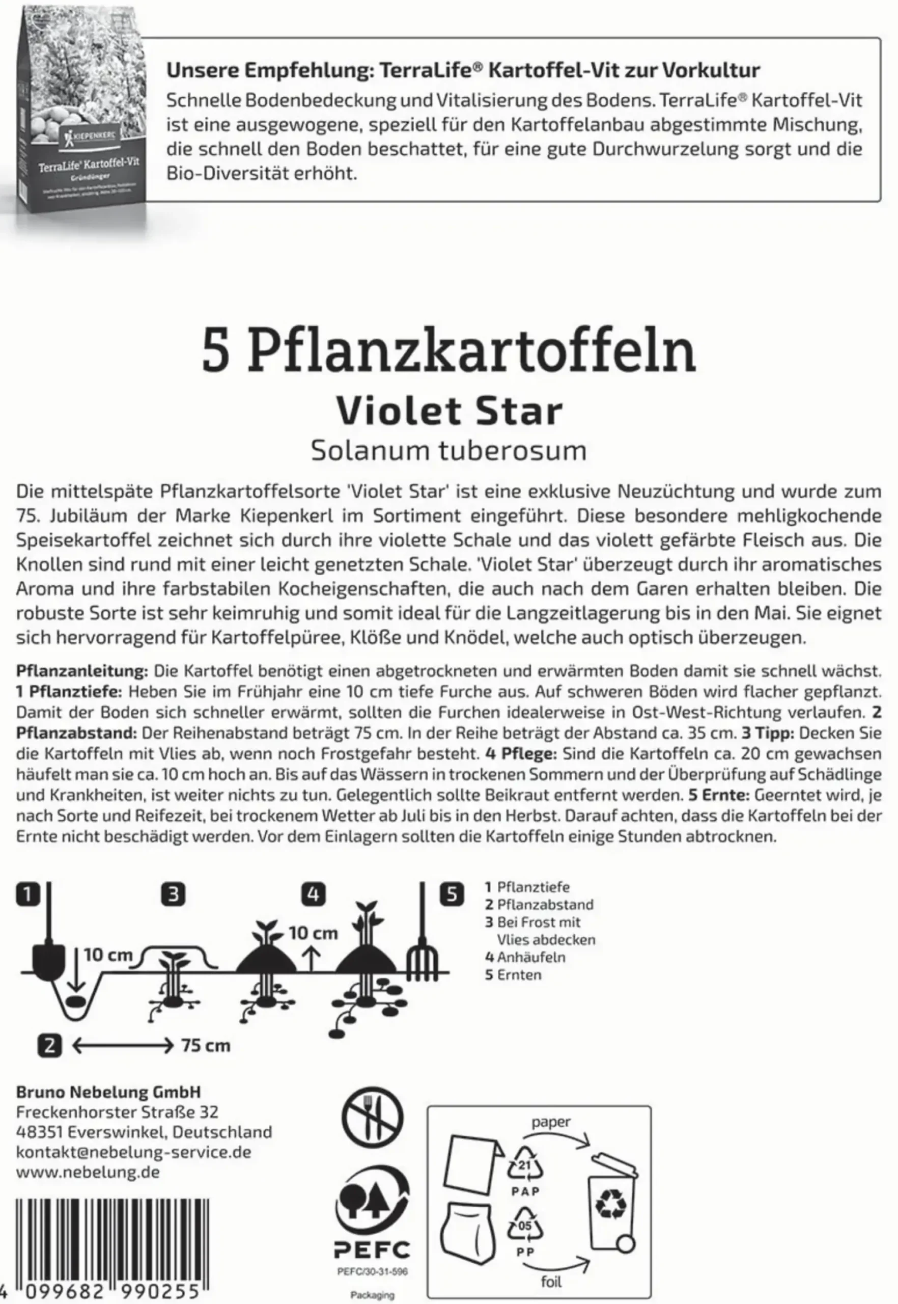 Kiepenkerl Pflanzkartoffel Violet Star 5 Stück