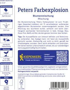 Kiepenkerl Profi-Line Blumensamen Blumenmischung Peters Farbexplosion 2 g für ca. 2 - 3 m²
