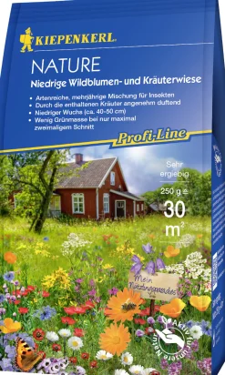 Kiepenkerl Profi-Line Nature Niedrige Wildblumen- und Kräuterwiese, 0,25 kg 30 m²