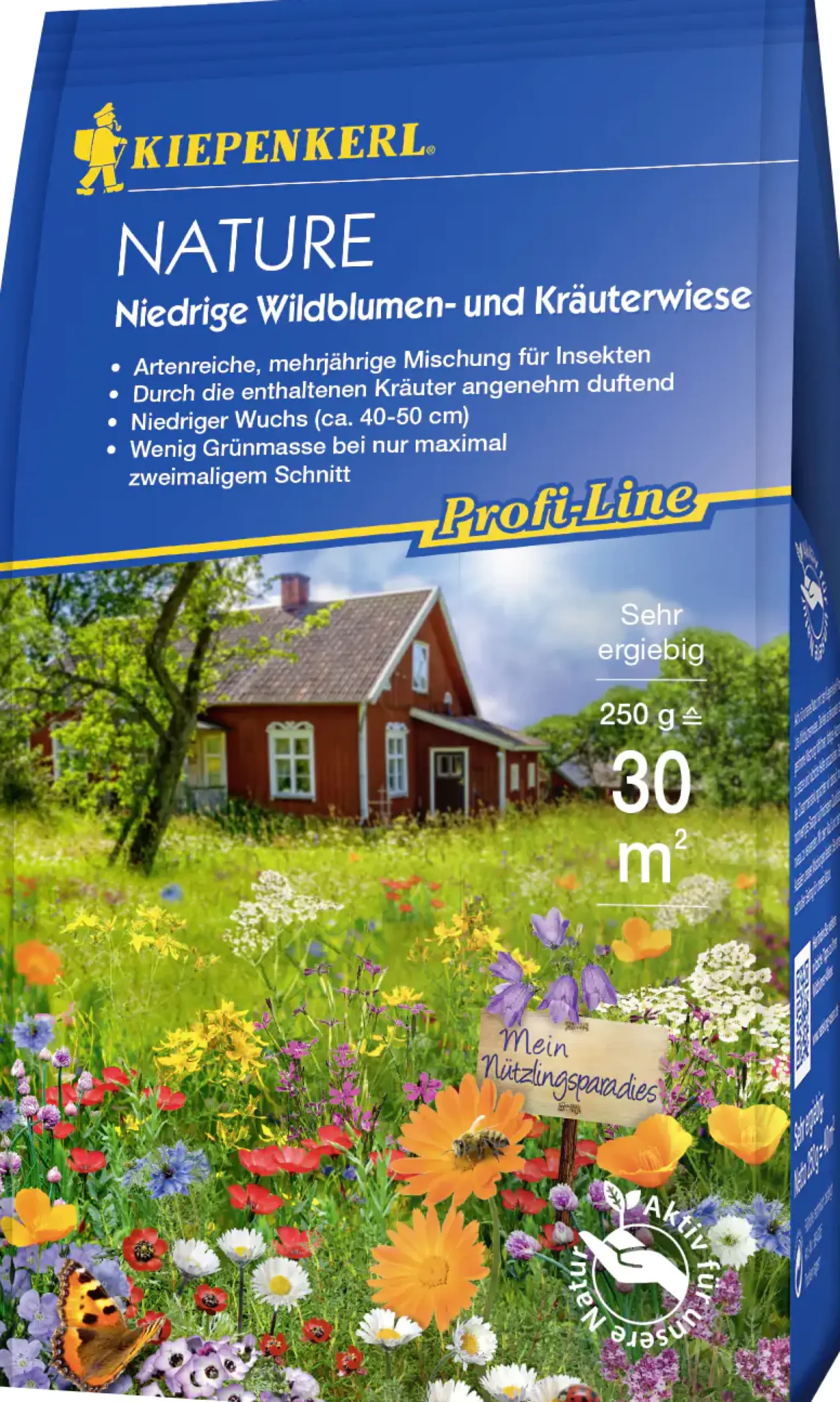 Kiepenkerl Profi-Line Nature Niedrige Wildblumen- und Kräuterwiese, 0,25 kg 30 m²
