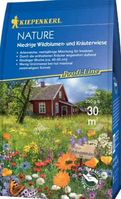Kiepenkerl Profi-Line Nature Niedrige Wildblumen- und Kräuterwiese, 0,25 kg 30 m²