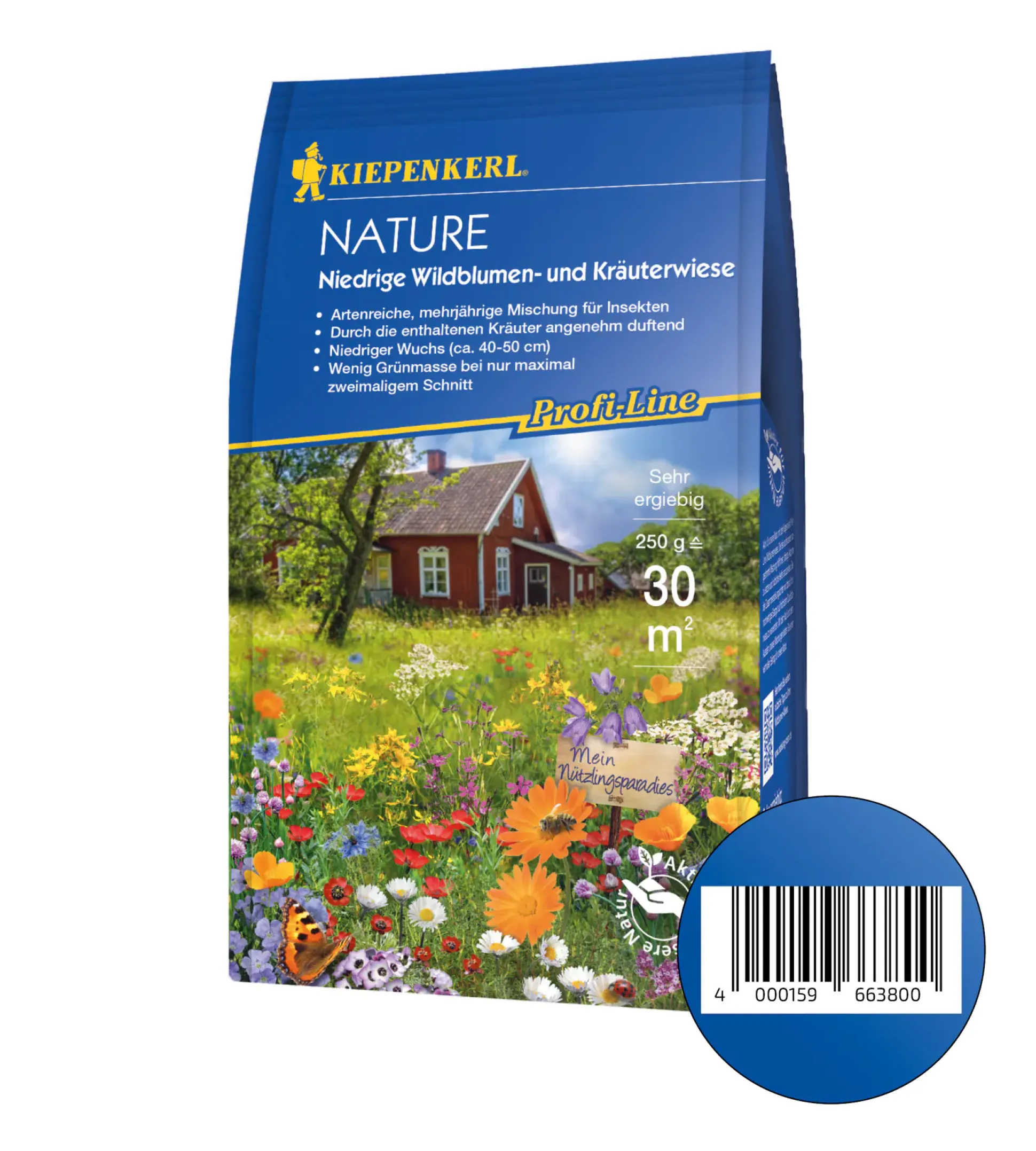 Kiepenkerl Profi-Line Nature Niedrige Wildblumen- und Kräuterwiese, 0,25 kg 30 m²