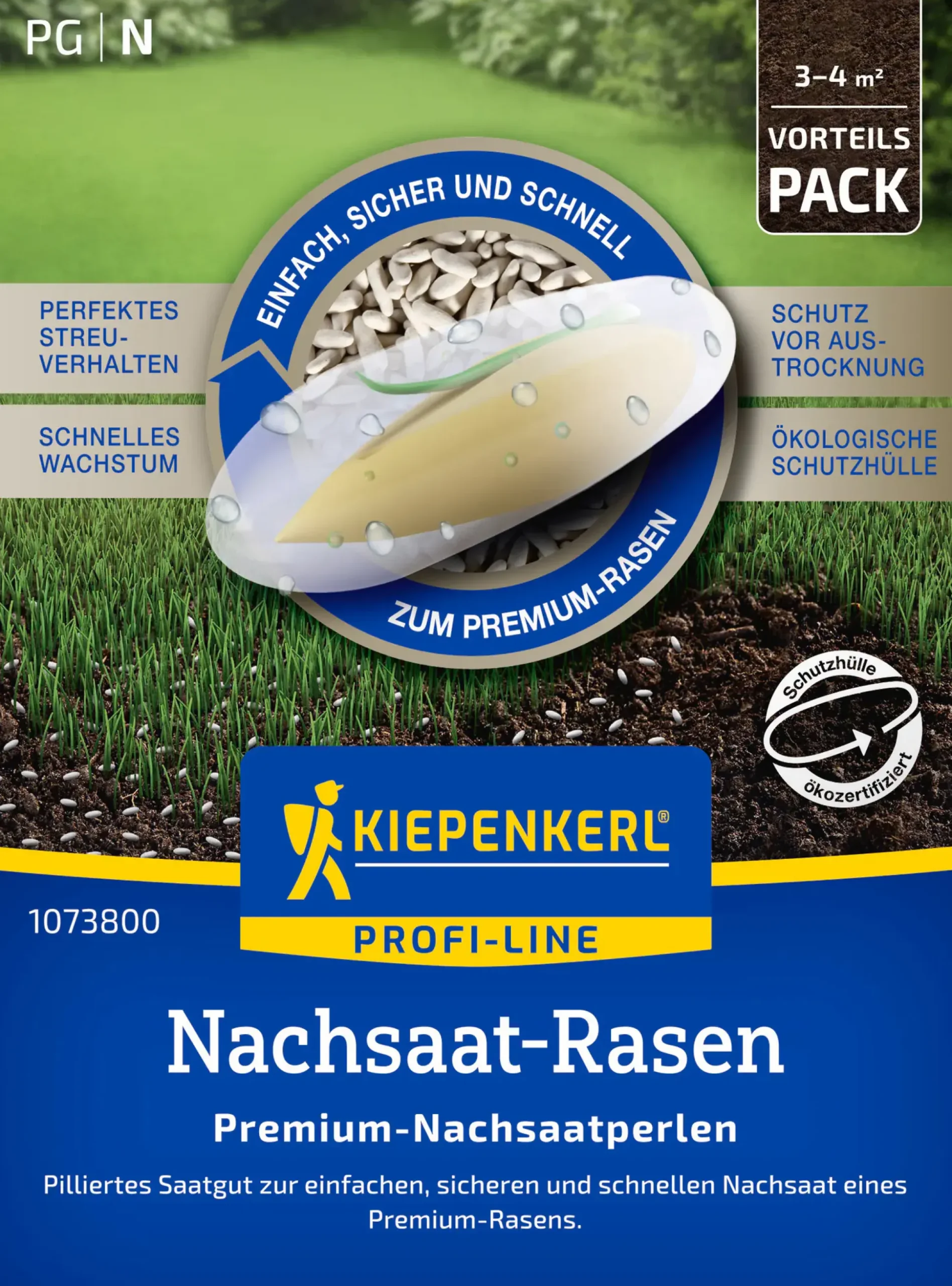 Kiepenkerl Profi-Line Rasensamen Nachsaat-Rasen Premium-Nachsaatperlen für ca. 3 - 4 m²