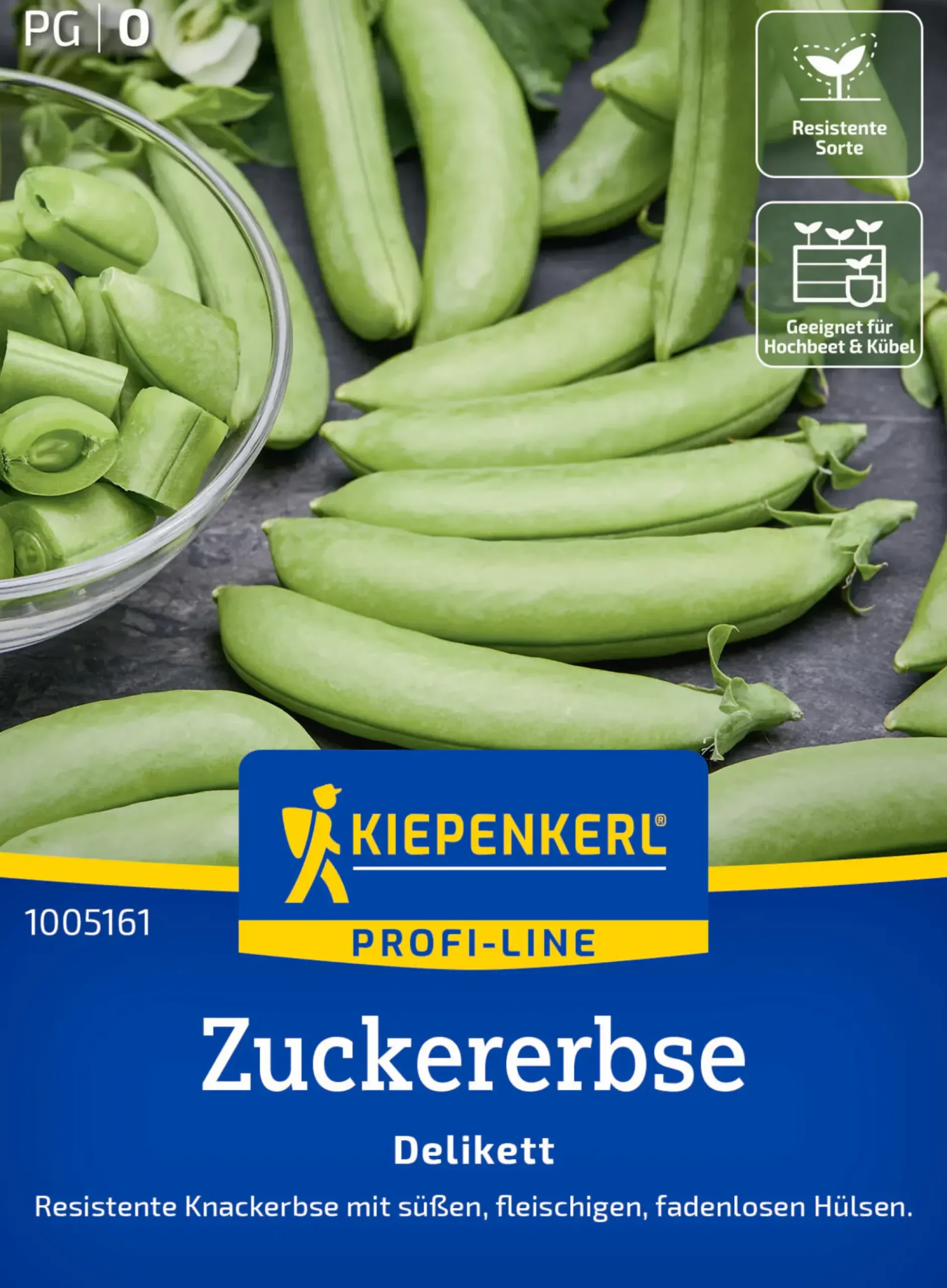 Kiepenkerl Profi-Line Saatgut Zuckererbsen Delikett für ca. 2,4 – 4 m²