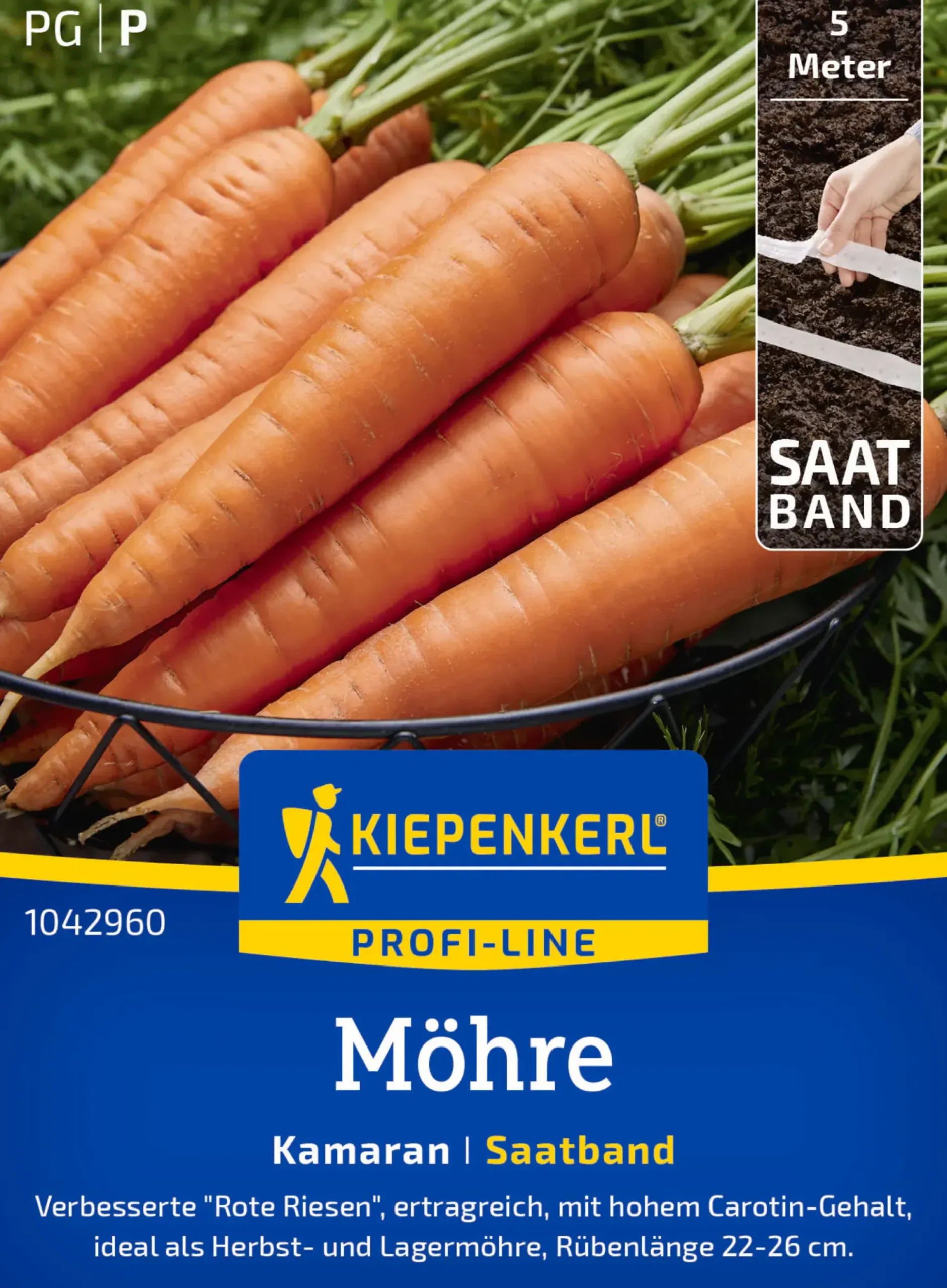 Kiepenkerl Profi-Line Saatgut Möhren Kamaran F1 Saatband für ca. 1,25 – 1,5 m²
