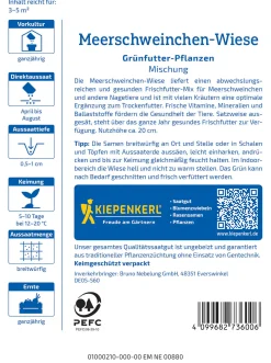 Kiepenkerl Rasensamen Meerschweinchen-Wiesen Grünfutter-Pflanzen für ca. 3 - 5 m²