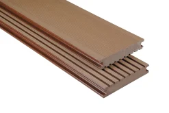 Kovalex Terrassendiele WPC Standard V 14,5 x 2,6 cm braun gebürstet Meterware