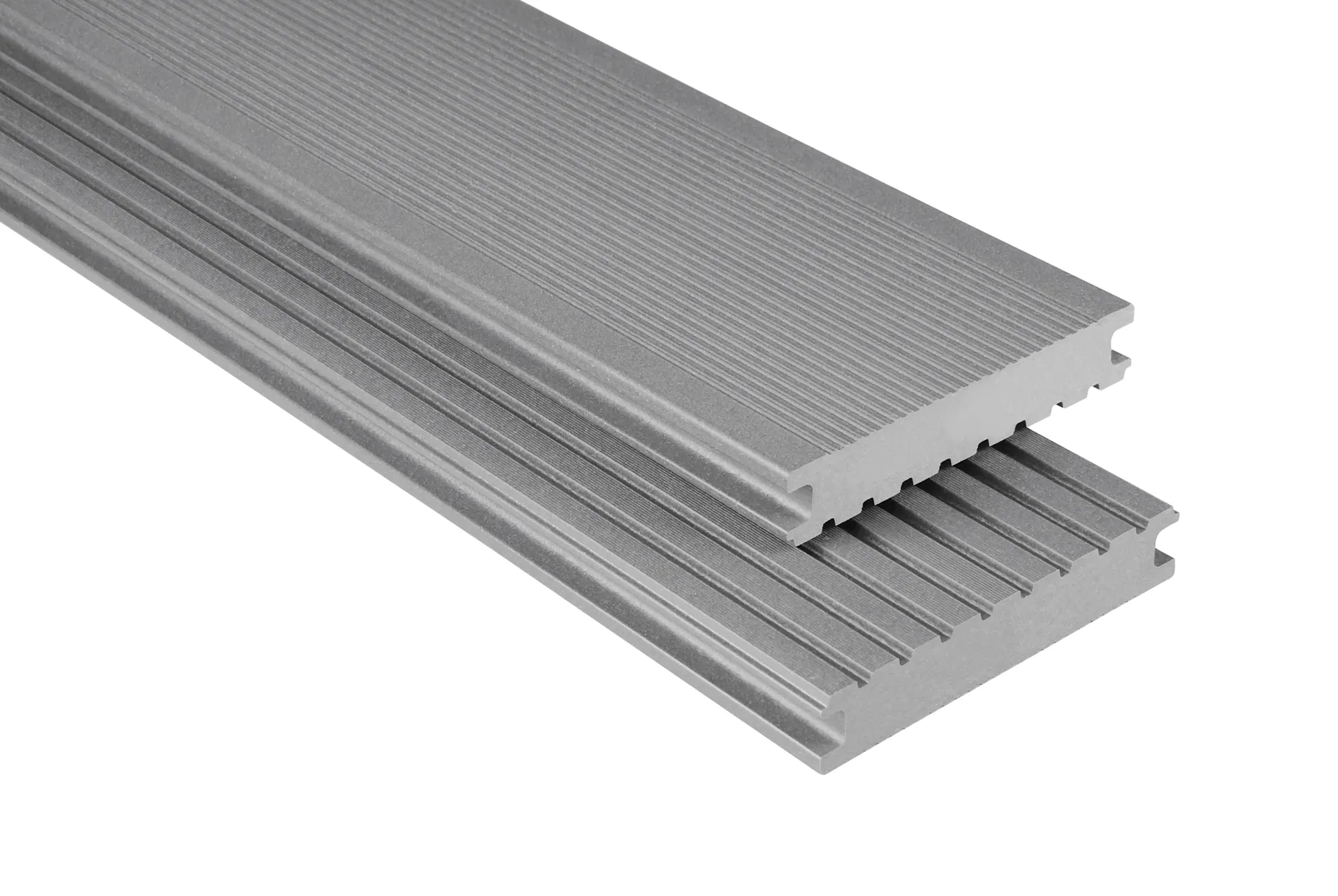 Kovalex Terrassendiele WPC Standard V 14,5 x 2,6 cm grau mattiert Meterware