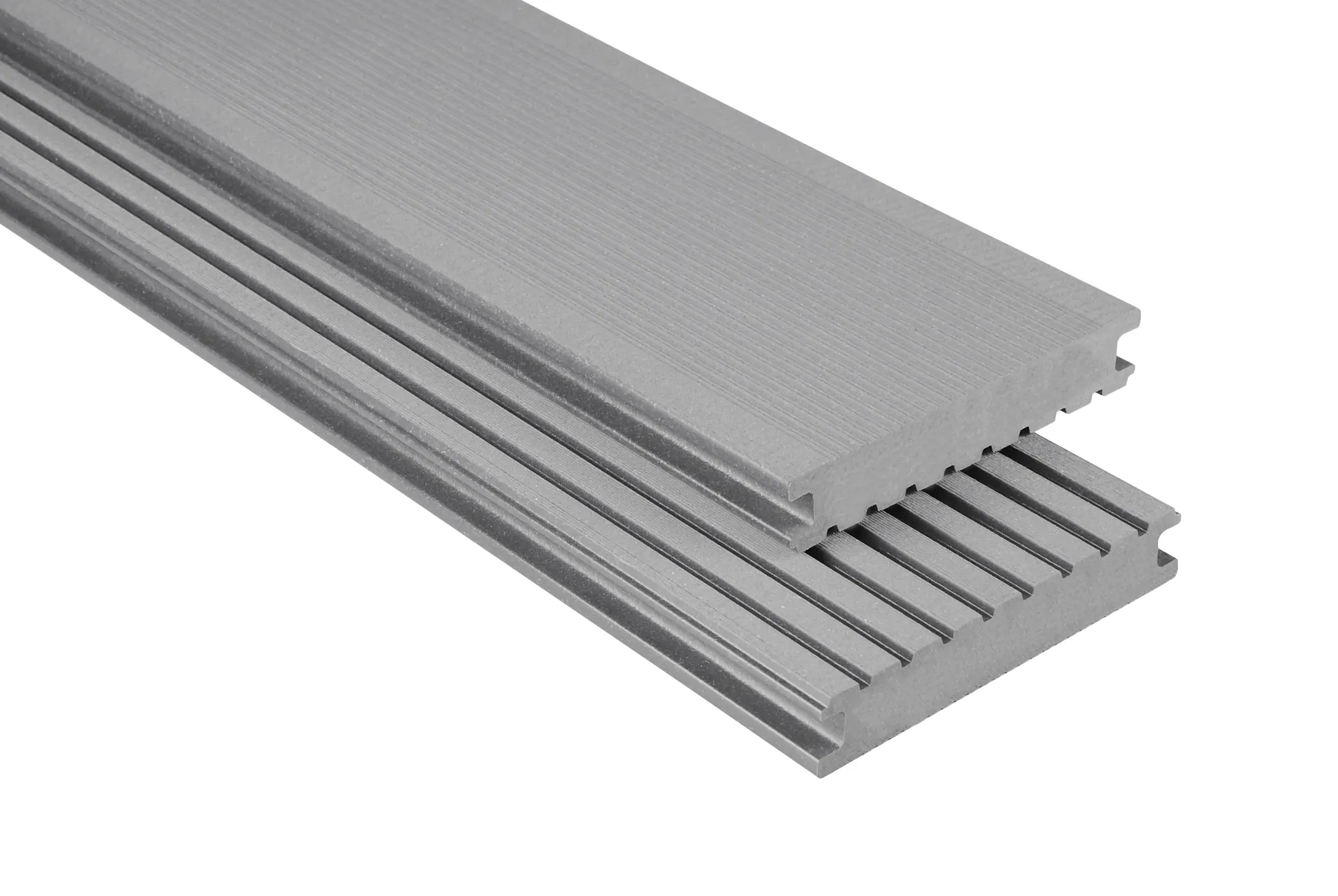 Kovalex Terrassendiele WPC Standard V 14,5 x 2,6 cm grau gebürstet Meterware