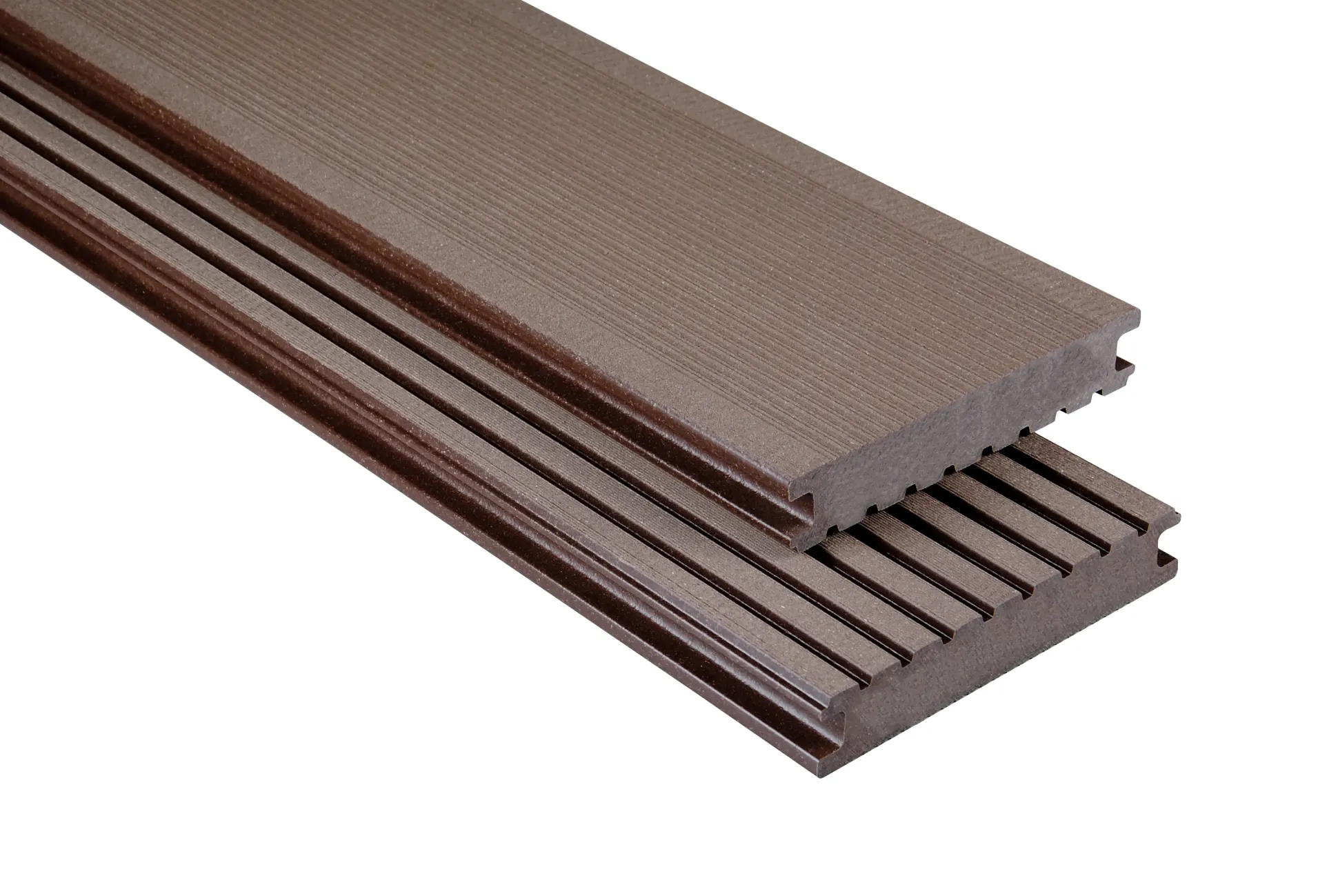 Kovalex Terrassendiele WPC Standard V 14,5 x 2,6 cm schoko gebürstet Meterware