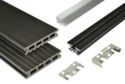 Kovalex WPC-Terrassendielen Kompett-Set anthrazit mattiert