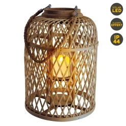 Light & More LED Dekoleuchte Korb mit Kerze mit Flammeneffekt 38 x 27 cm