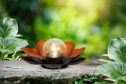 Light & More LED Solarleuchte Seerose kupfer
