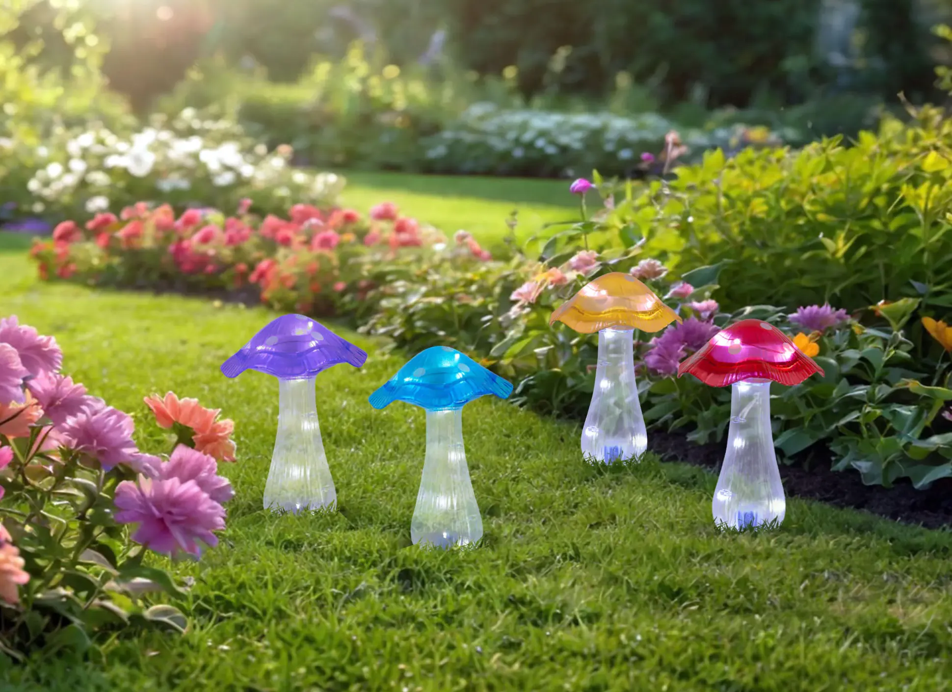 Light & More LED Solarleuchte Pilz rot