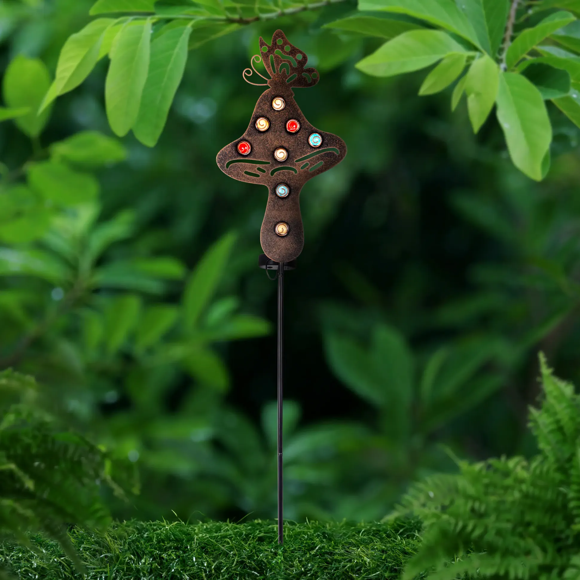 Light & More LED Solarleuchte Pilz schwarz