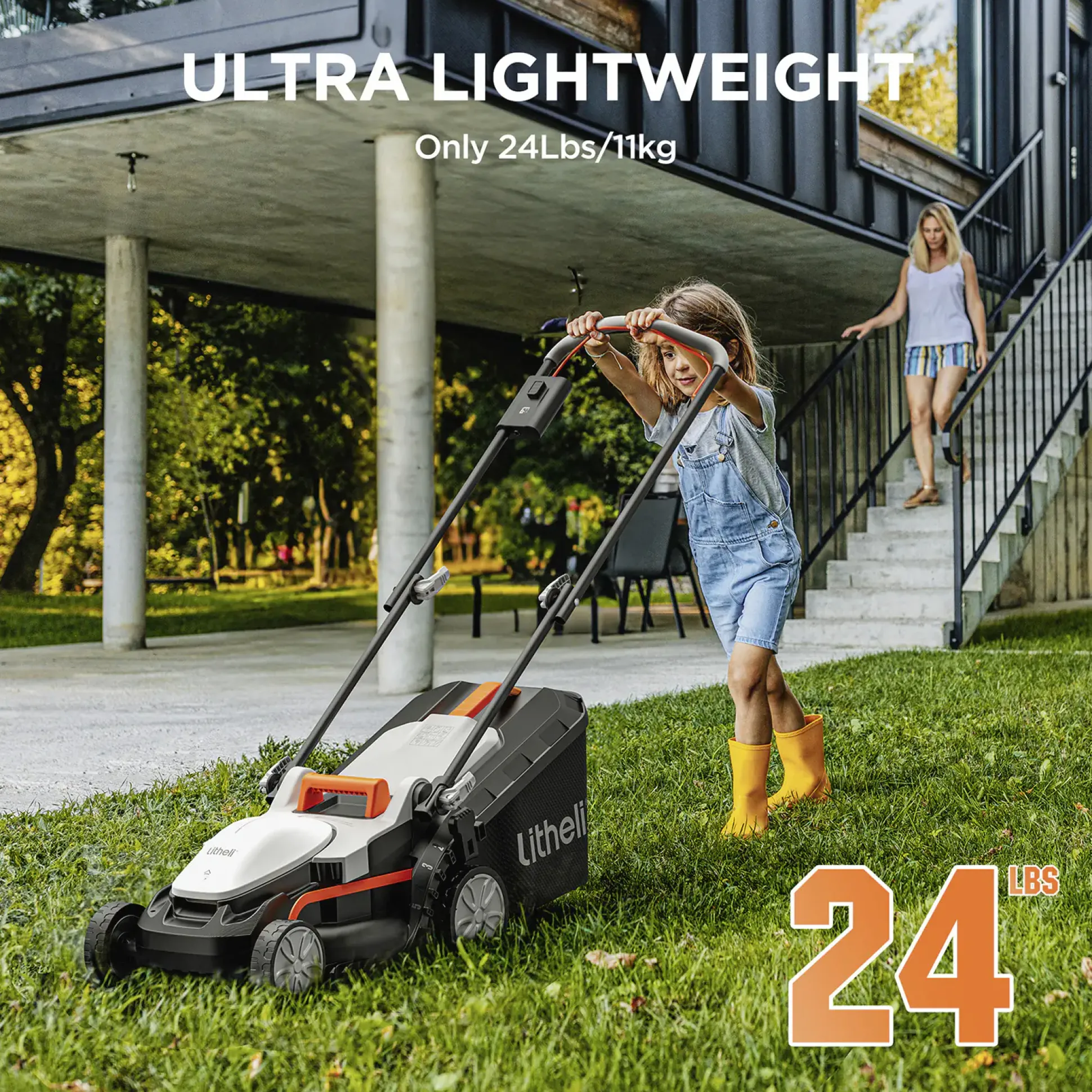 Litheli Akku Rasenmäher Handy+ 20V, 33 cm Schnittbreite inkl. 1 SE-Akku 4 Ah