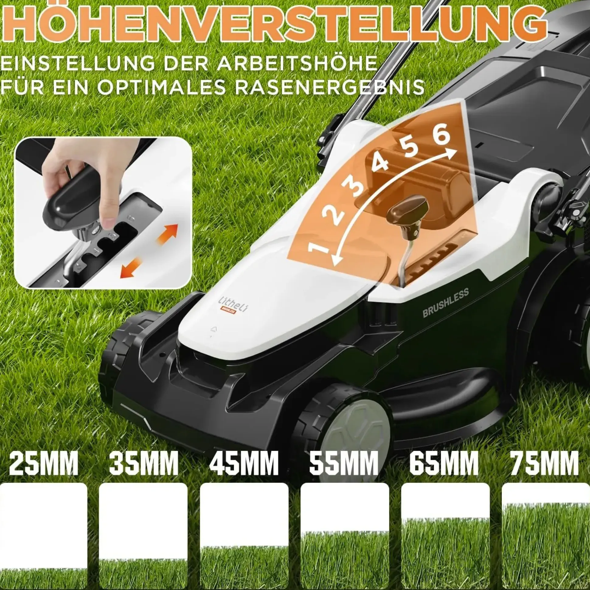Litheli Akku-Rasenmäher U20 2 x 20V 37 cm Schnittbreite inkl. 2 Akkus