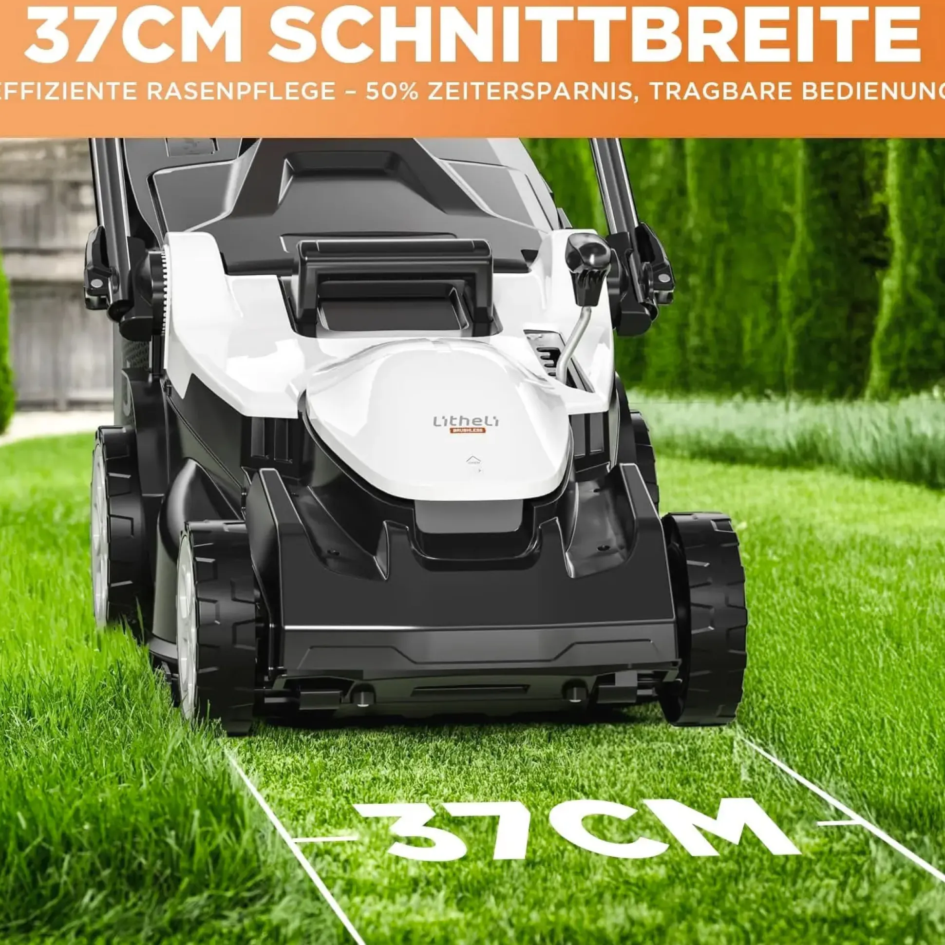 Litheli Akku-Rasenmäher U20 2 x 20V 37 cm Schnittbreite inkl. 2 Akkus