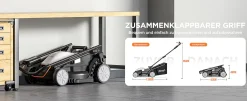 Litheli Akku-Rasenmäher U20 20V, 33cm Schnittbreite, inkl. Akku 4.0Ah und USB-C Ladekabel