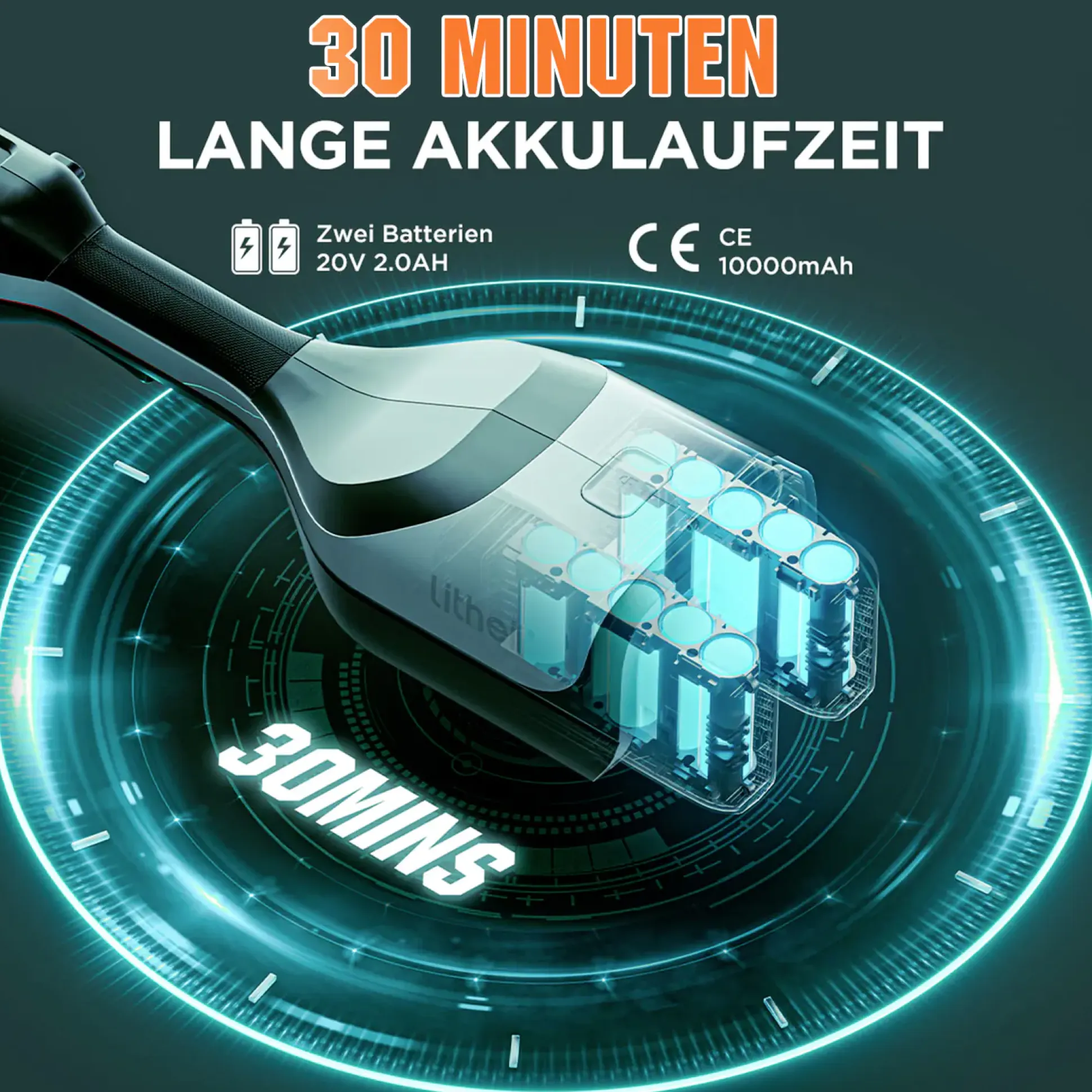Litheli Akku-Sense U20 2x20V, inkl.2 x Akku 2.0Ah und USB-C Ladekabel