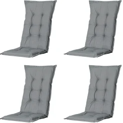 Madison Hochlehner-Auflage Basic grau 123 x 50 cm 4er-Set