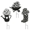 Mica Decorations Gartenstecker Stiefel Schubkarren Gießer Eisen 81 cm schwarz 3-fach sortiert