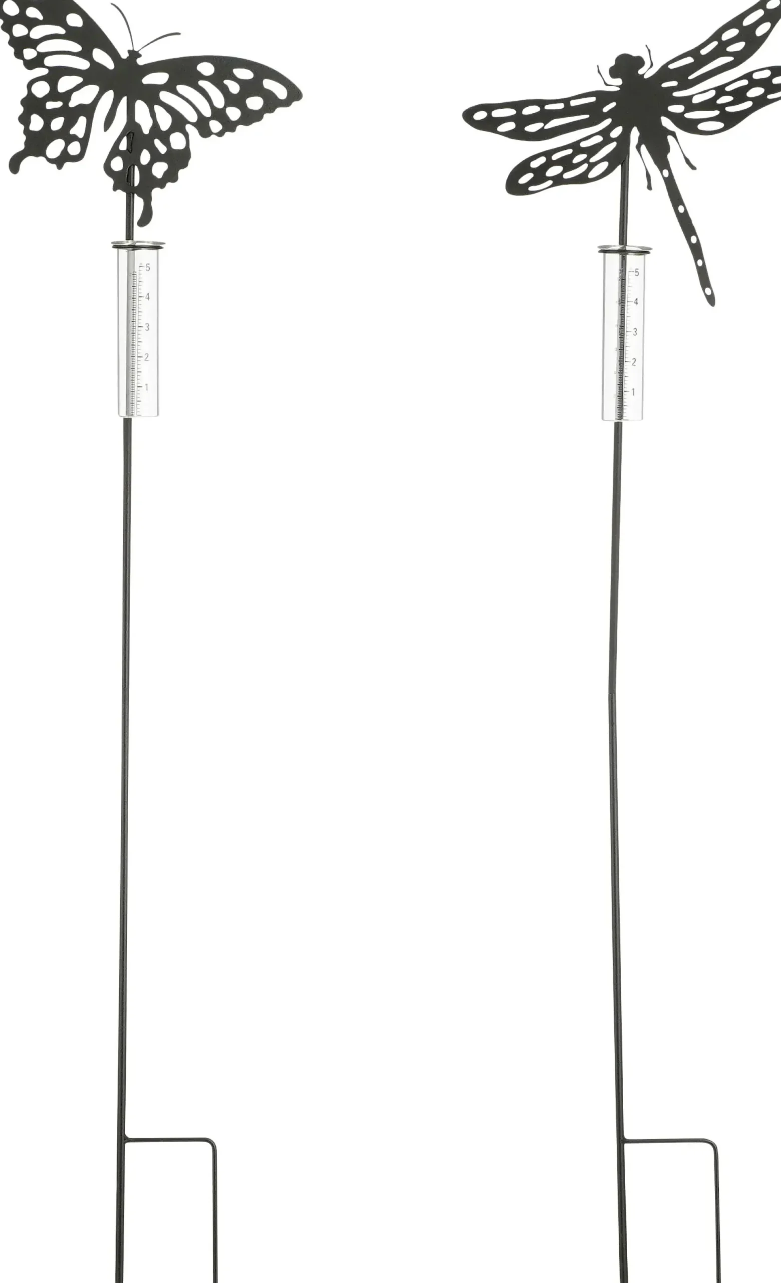 Mica Decorations Gartenstecker Regenmesser Eisen 118 cm schwarz 3-fach sortiert