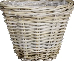 Mica Decorations Korb Marcia Rattan Ø 35 x 25 cm grau