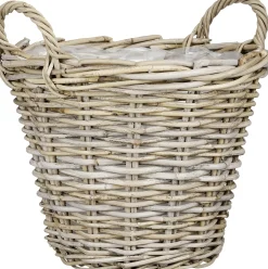 Mica Decorations Korb Marcia Rattan Ø 40 x 30 cm grau