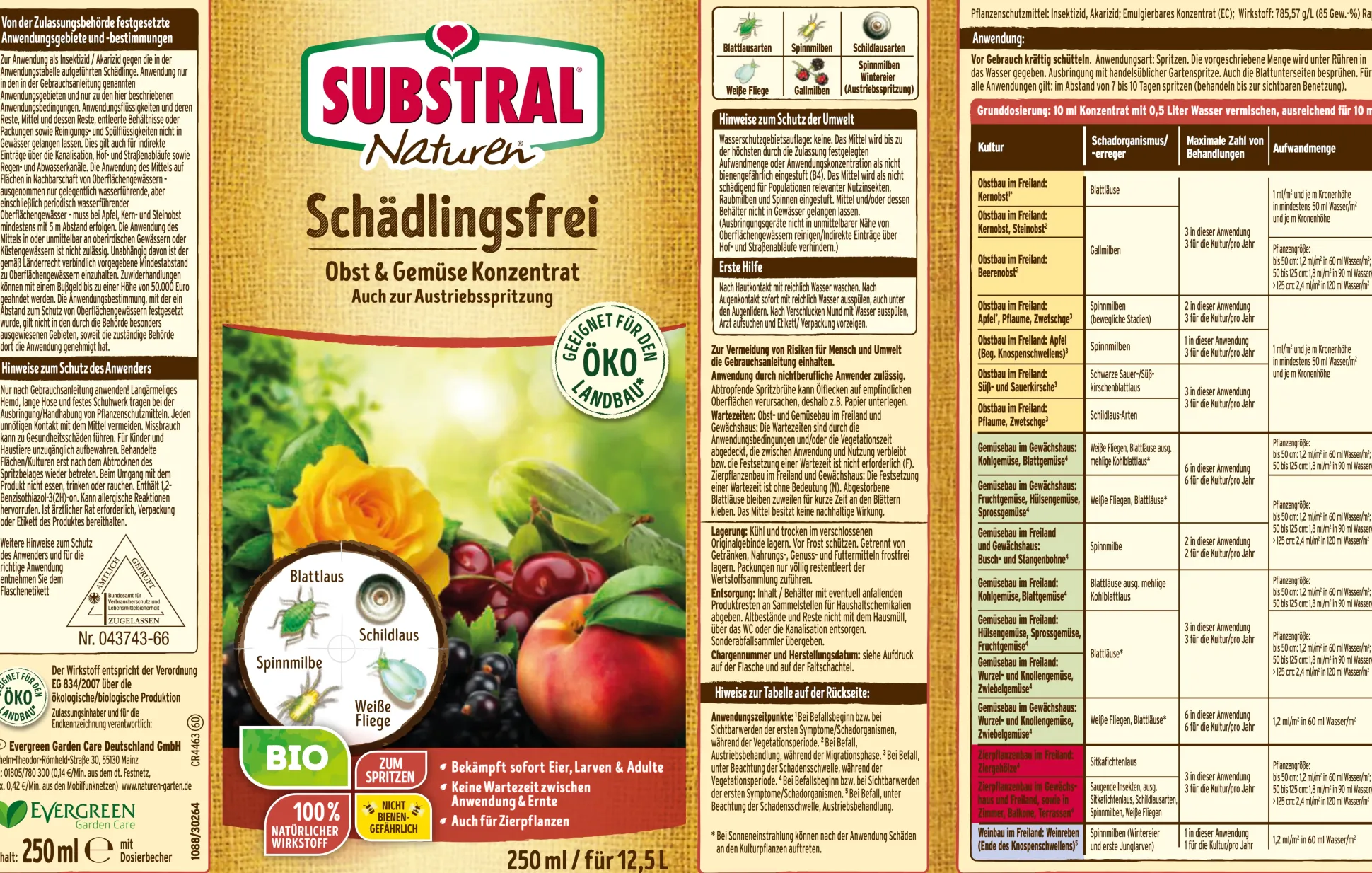 Naturen Bio Schädlingsfrei Obst & Gemüse 250 ml
