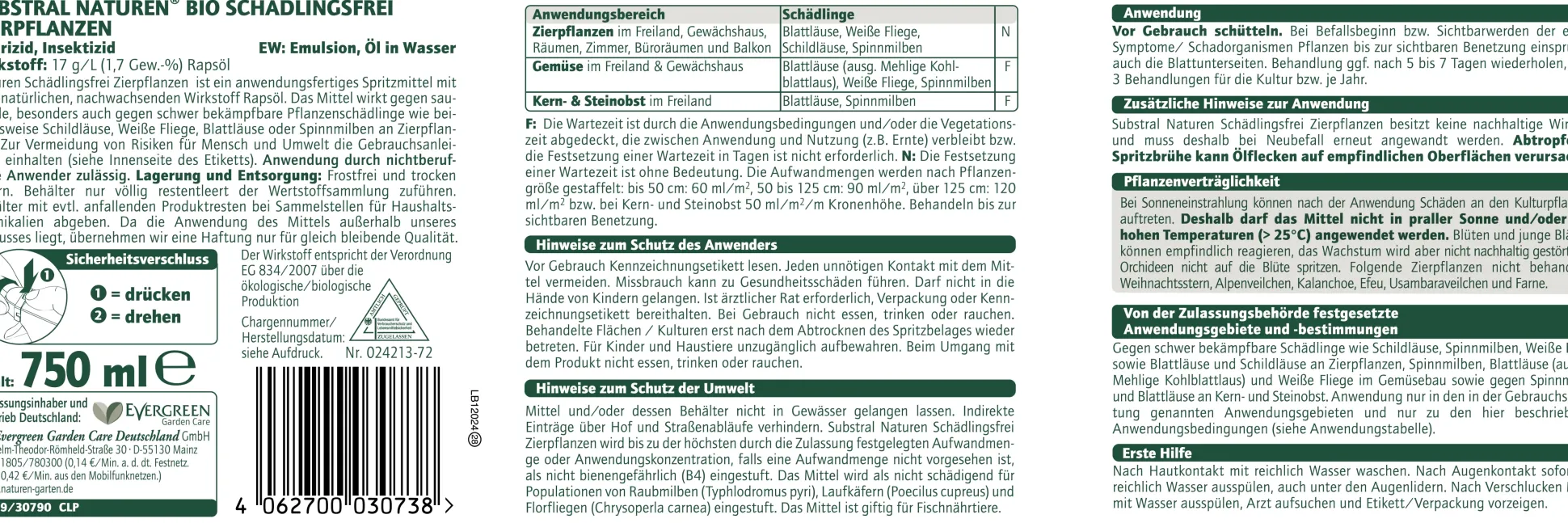 Naturen Schädlingsfrei Zierpflanzen 750 ml