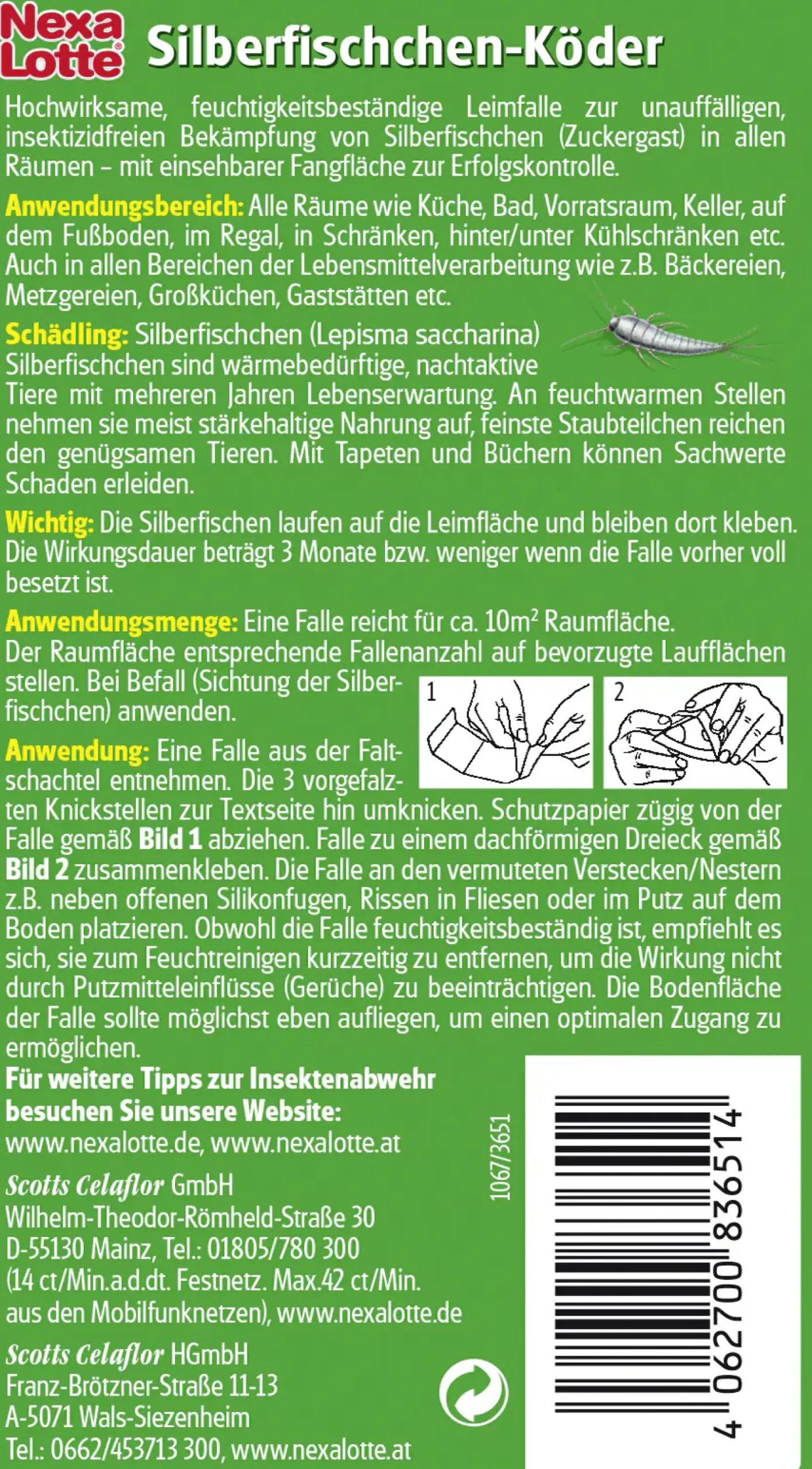 Nexa Lotte Silberfischchen-Falle 3 Stück