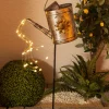 Näve Solar-Gartenleuchte LED mit Dämmerungssensor Gießkanne 110 cm silber