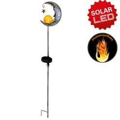 Näve Solar-Gartenleuchte LED Mond 87,5 cm silber