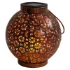 Näve Solar-Gartenleuchte LED mit Dämmerungssensor Blumenmuster 19 cm bronze