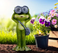 Näve Solar-Gartenleuchte LED Frosch stehend 30 cm grün