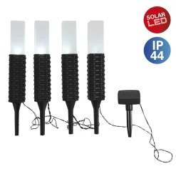 Näve Solar-Gartenleuchte LED mit Dämmerungssensor Merle 26 cm schwarz 4er Set