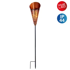 Näve Solar-Gartenleuchte Torch LED mit Dämmerungssensor 96 cm kupfer