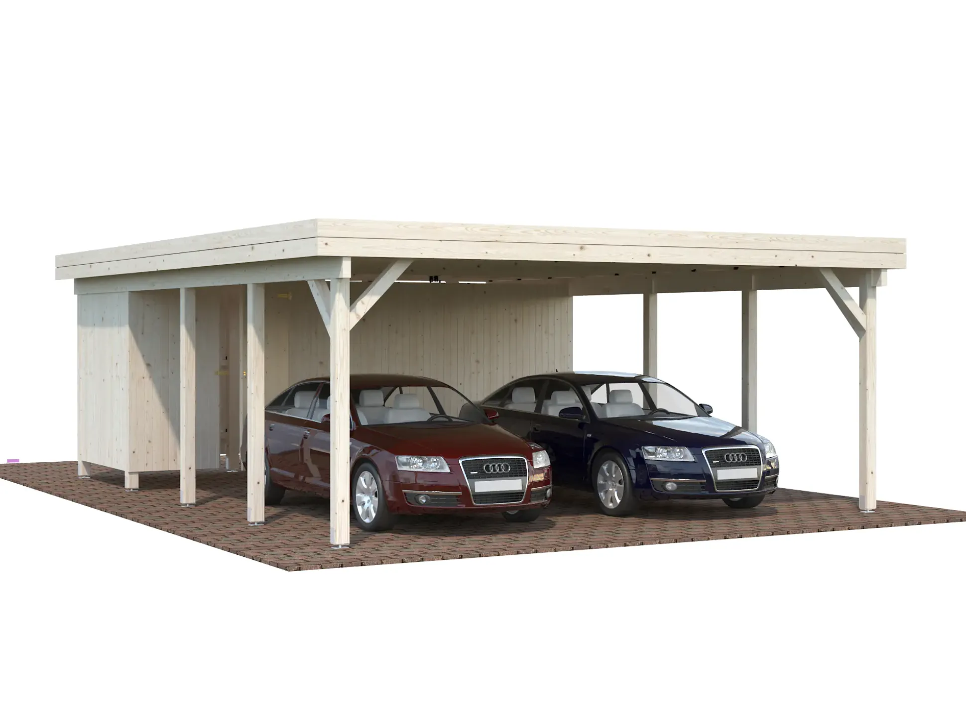 Palmako Gerätehaus für Carport Karl 555 x 196 cm naturbelassen