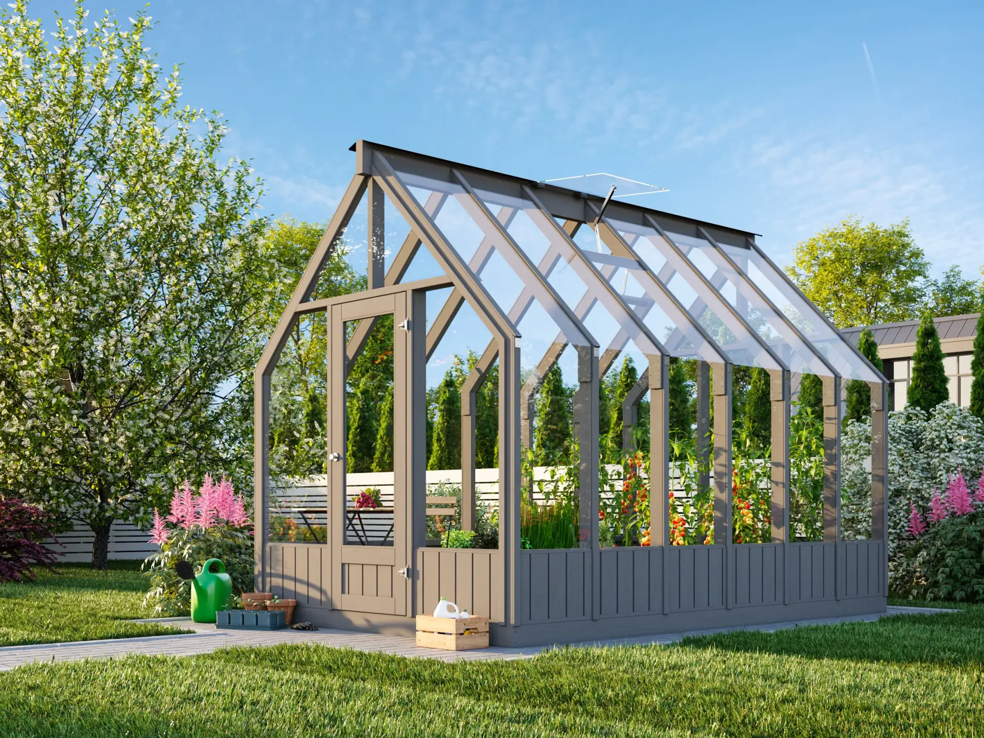 Palmako Gewächshaus Emilia 240 x 363 cm 8,2 m² 4 mm Glas
