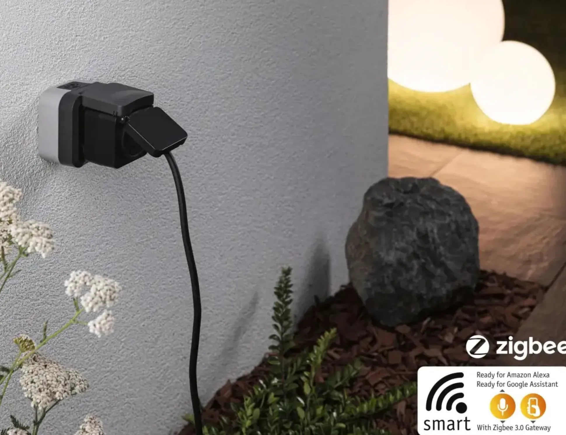 Paulmann Außen-Zwischenstecker Zigbee Typ EF-CEE 7/7 schwarz IP44