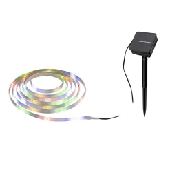 Paulmann LED-Stripe Solar 3 m Dämmerungssensor Akku schwarz kürzbar RGB