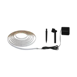 Paulmann LED-Stripe Solar 3 m Dämmerungssensor Akku schwarz kürzbar RGB