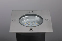 Paulmann Plug & Shine Bodeneinbauleuchte Outdoor silber 10 cm warmweiß