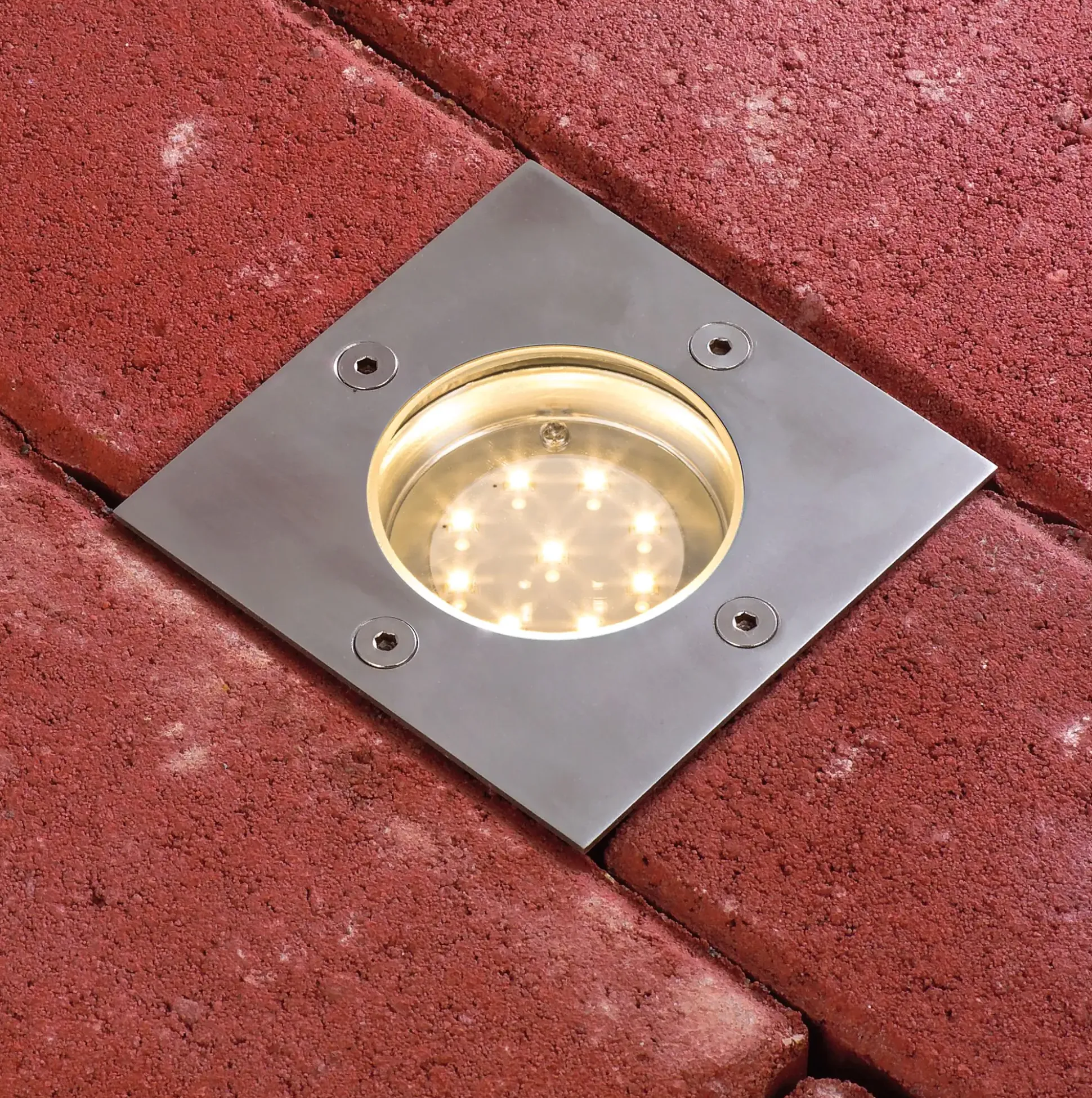 Paulmann Plug & Shine Bodeneinbauleuchte Outdoor silber 10 cm warmweiß