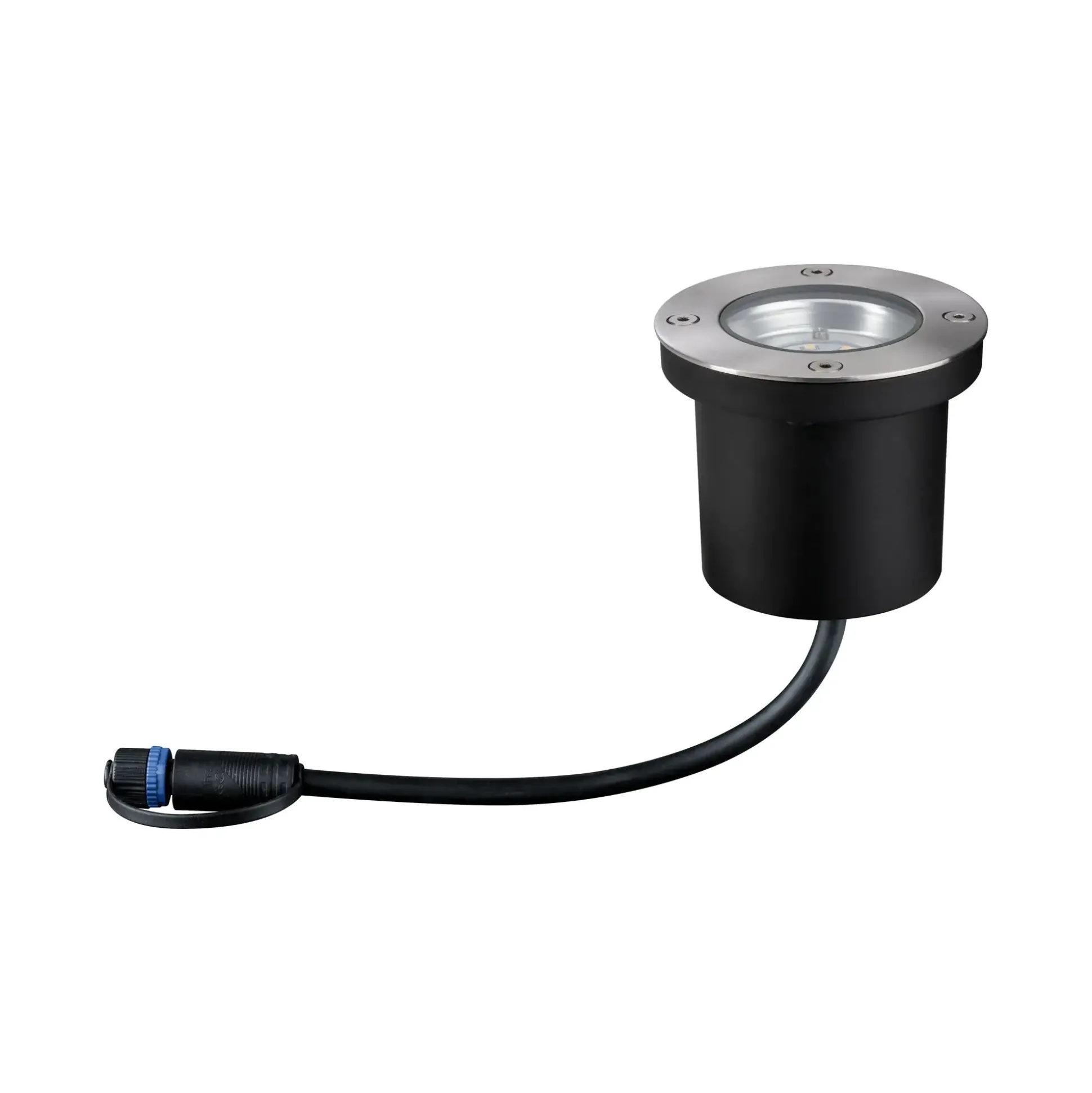 Paulmann Plug & Shine Bodeneinbauleuchte Outdoor silber 9,8 cm warmweiß